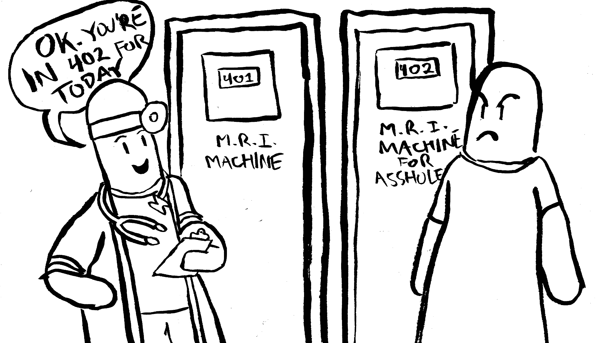 Assholes doctor sickness hospital procedure magnets bones gay