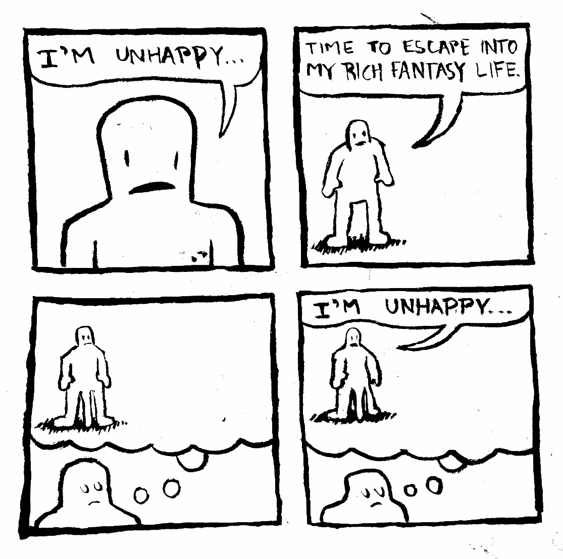 Rich fantasy life sad depression depressed daydream unhappy morose