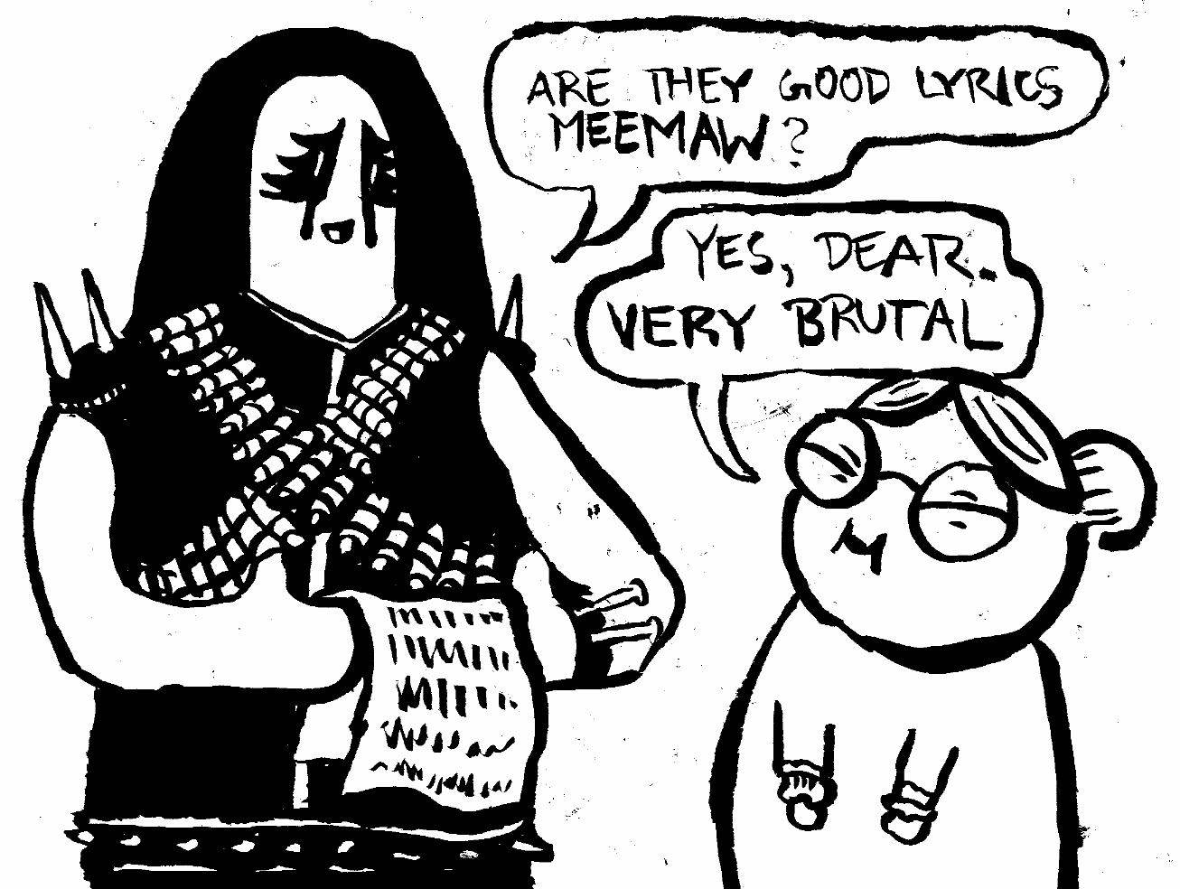 Black metal grandma japanese brutal meemaw lyrics makeup
