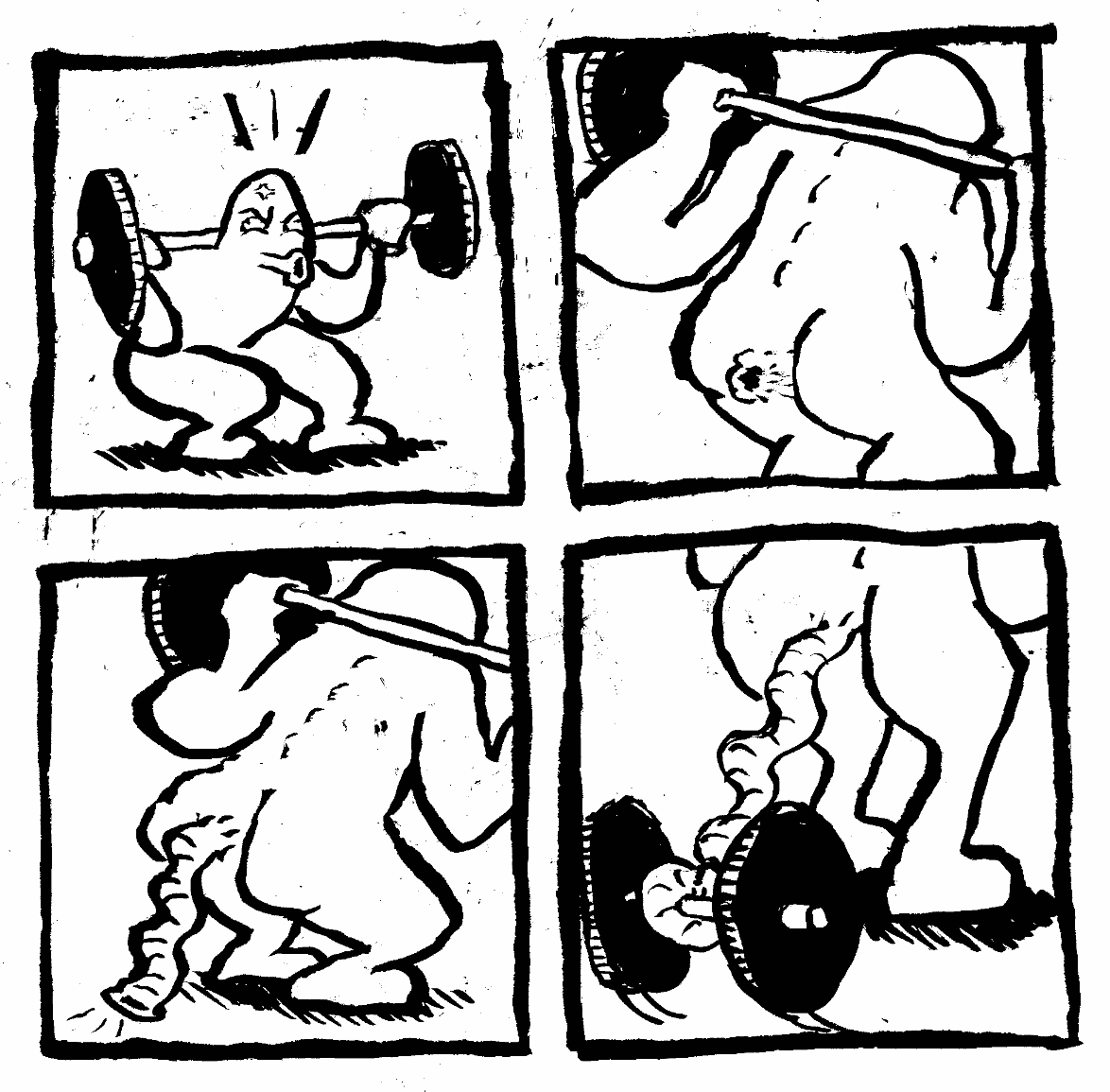 Lifting weights anus intestine gym working out butt asshole