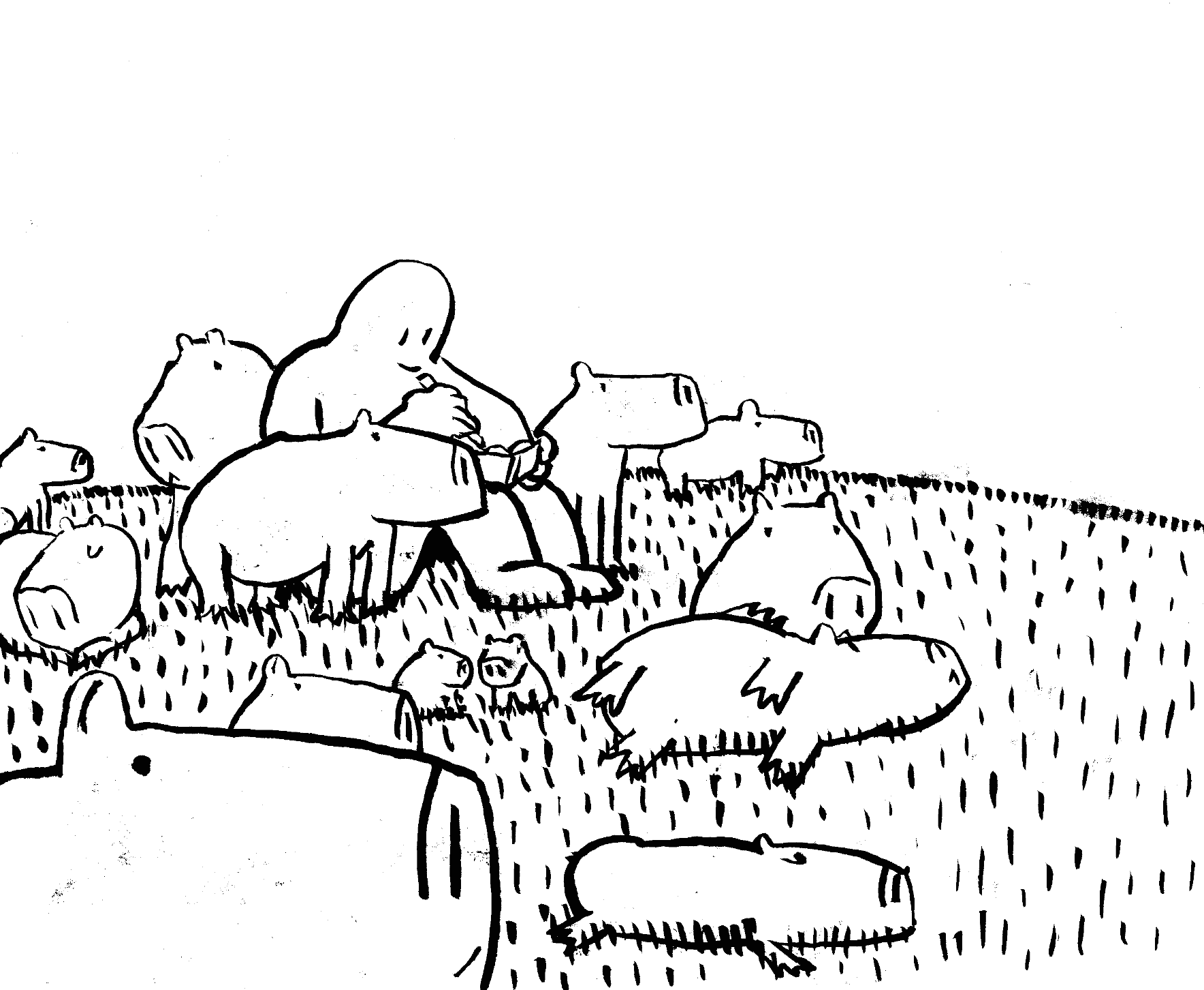 rodent pig field happy content peace nature living amongst