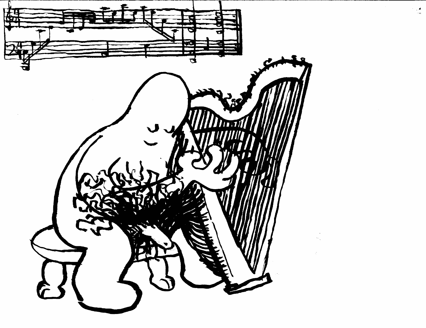pubic hair strung string pluck music penis instrument classical composition