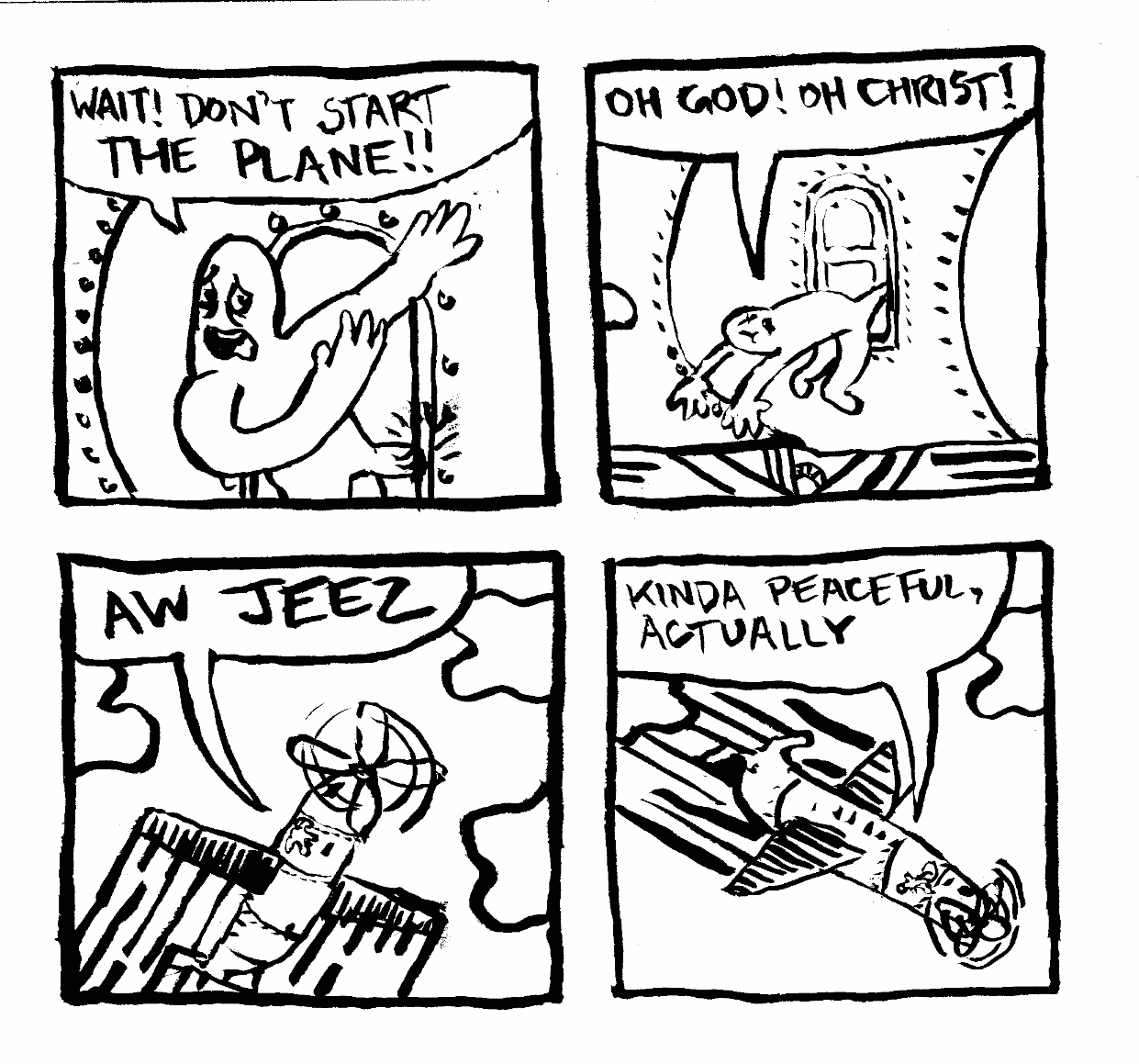 penis stuck in airplane door flight terminal velocity kinda peaceful actually oh god christ
