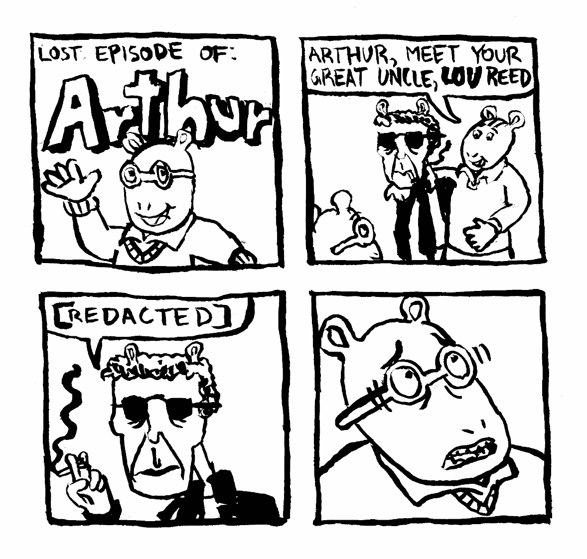 lou reed redacted what a wonderful kind of day great uncle cigarette leather jacket sunglasses