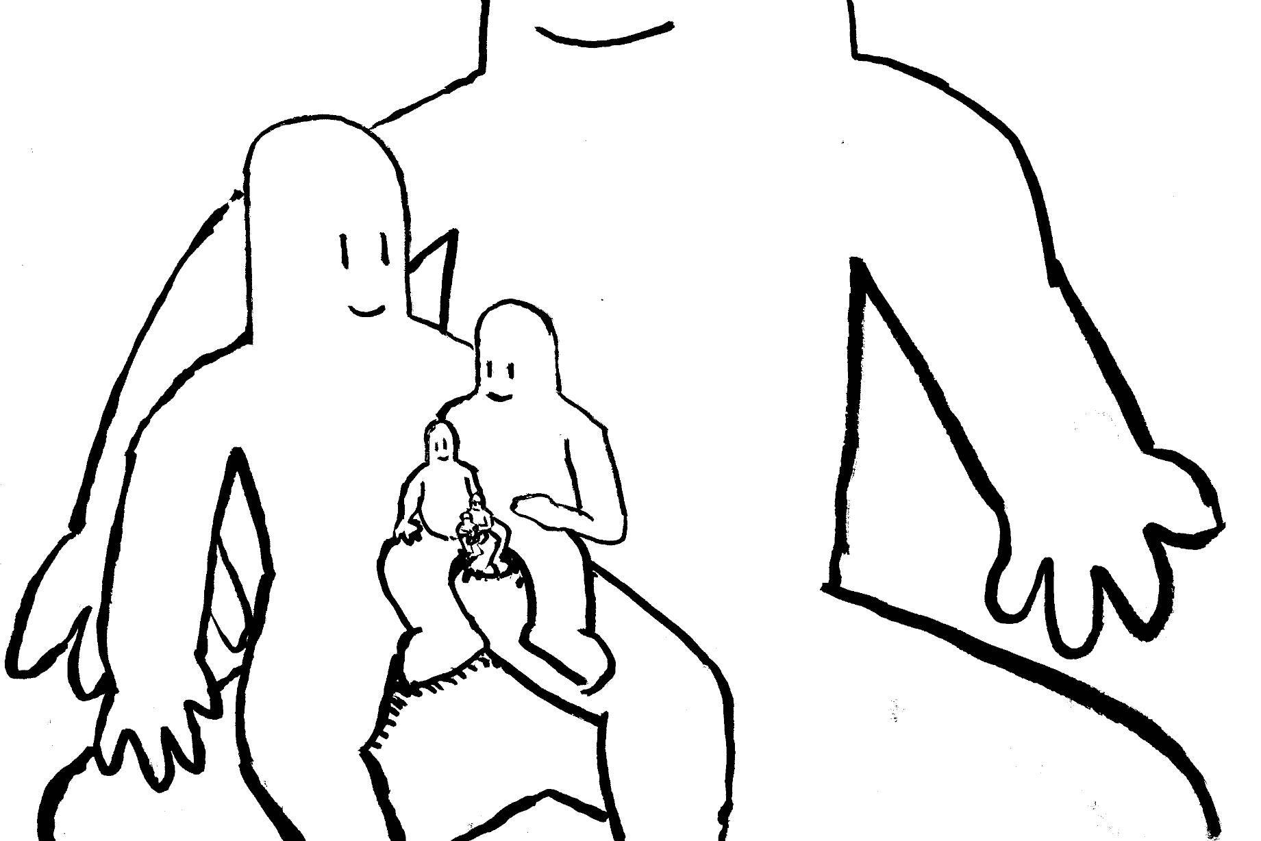gay love sitting infinitely recursive tiny guys russian doll large placid serene