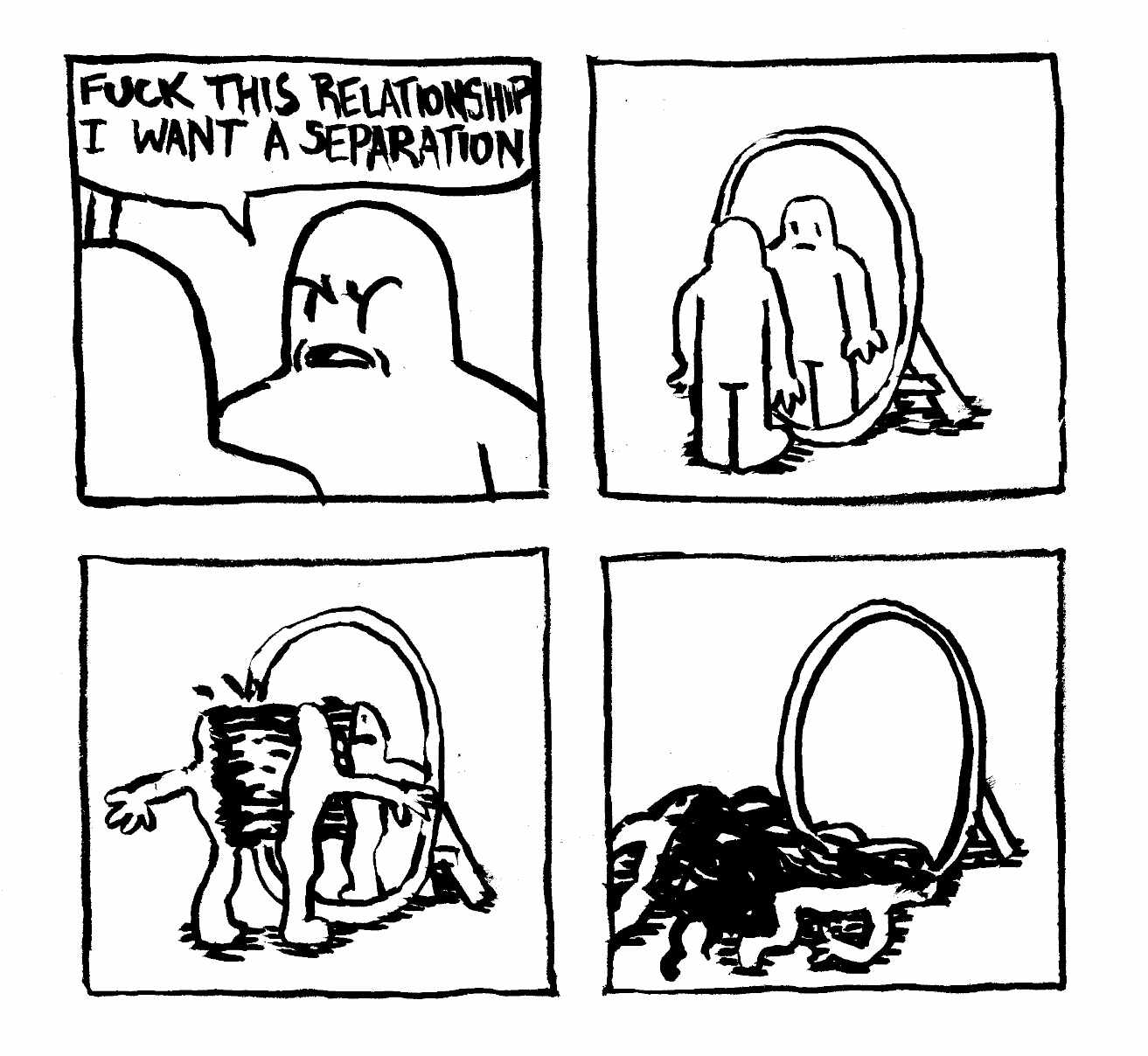 relationship sucks split myself in two pull apart fuck mirror image