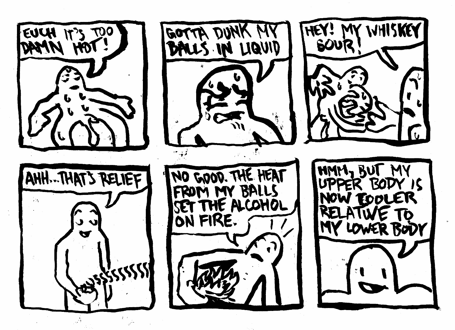 hot cool balls in liquid set on fire no good upper body lower body testicles