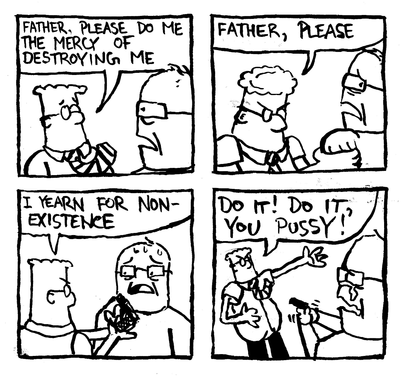 scott adams gun kill dilbert father end me I long for death unmake me son
