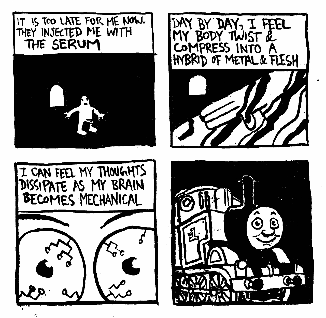 thomas sodor flesh turning into metal machine theme song twist too late for me mechanical