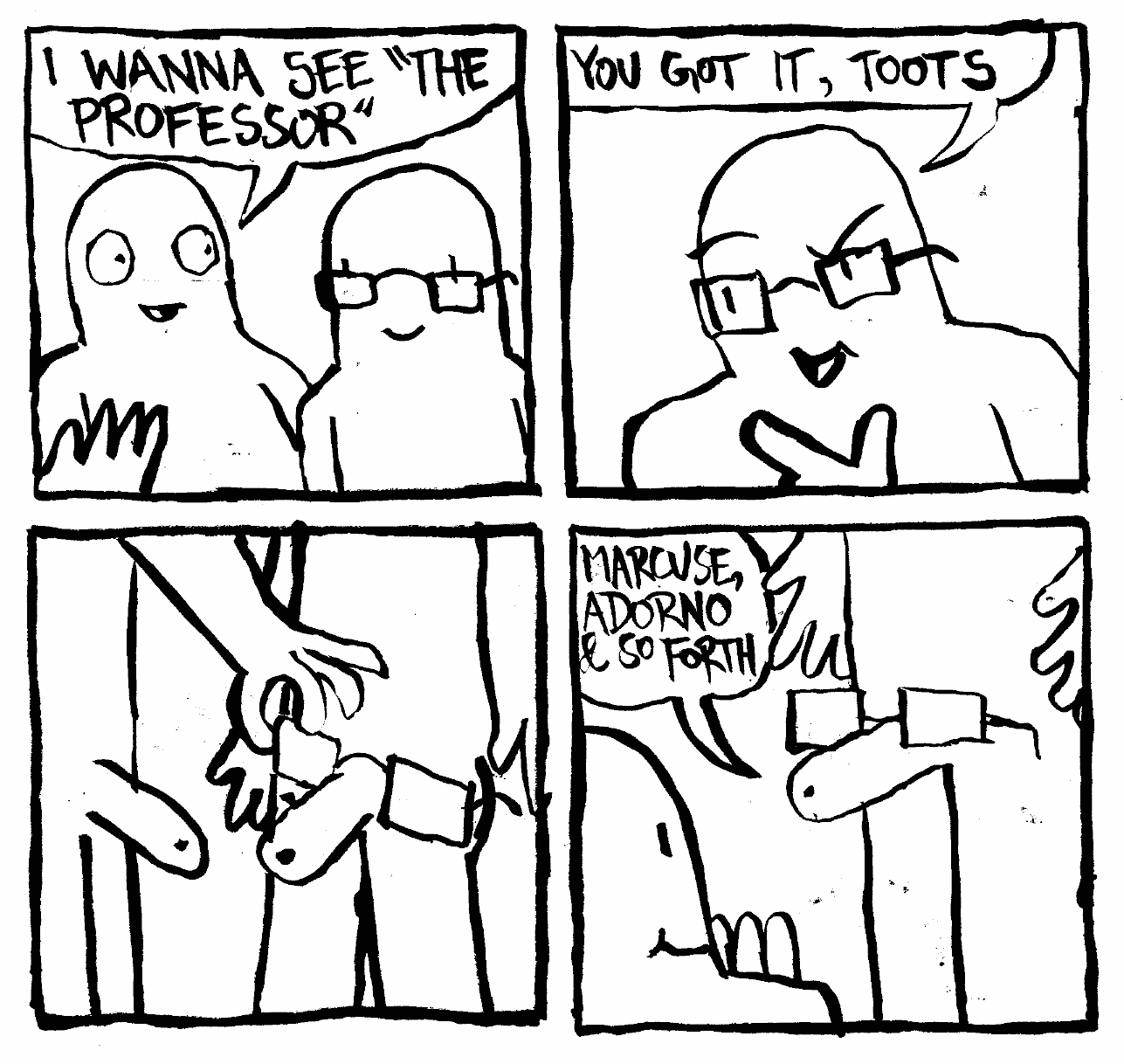 Putting glasses on penis marcuse adorno and so forth amused nude men 