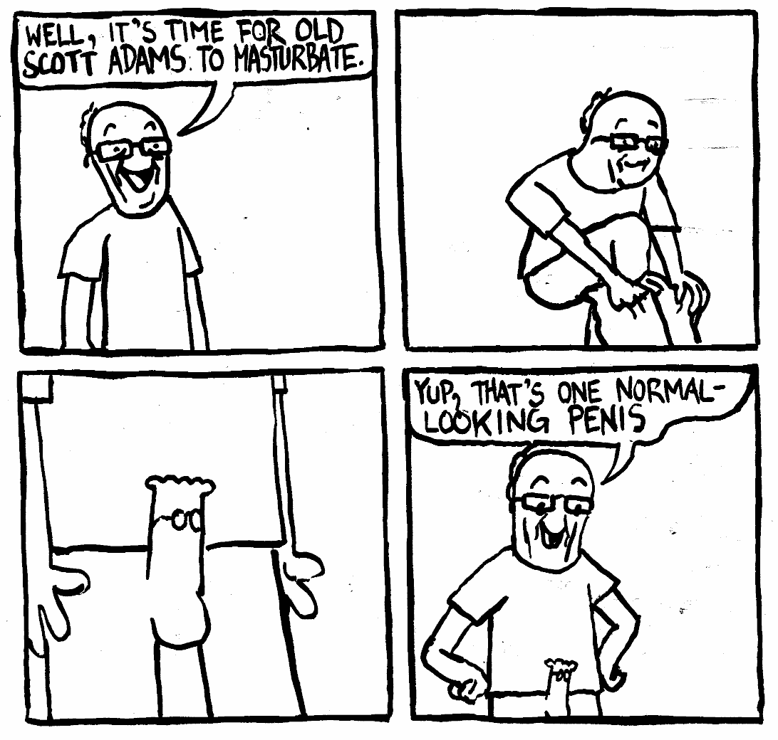 dilbert penis cartoonist normal looking normal-looking regular weird old guy racist