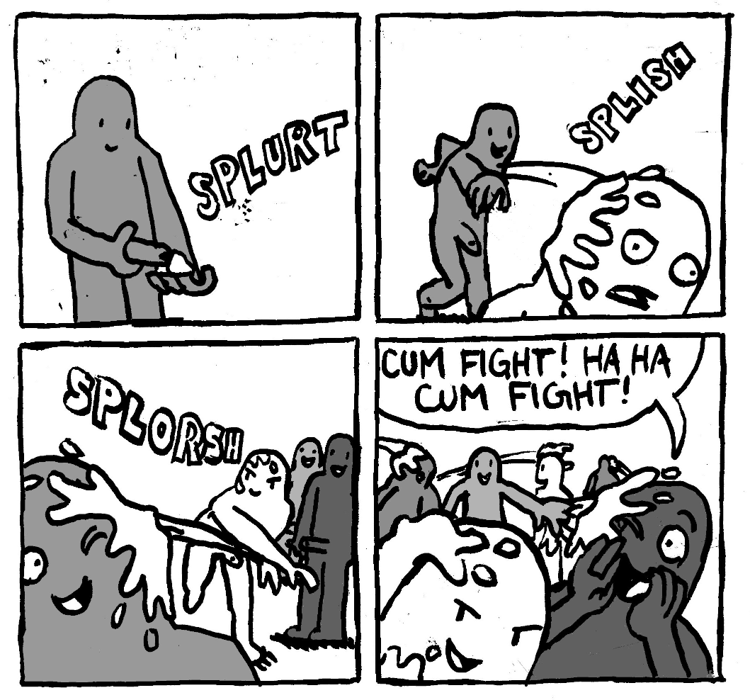 masturbating into hand jizz throw at head catch by surprise riposte ha ha baseball