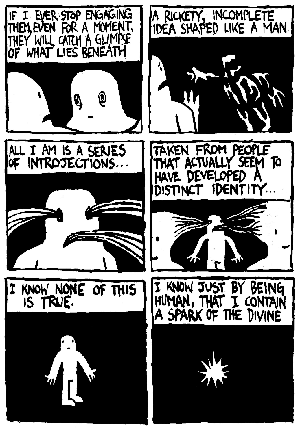 existentialism depersonalization introjection fear assembled person whispering ghosts