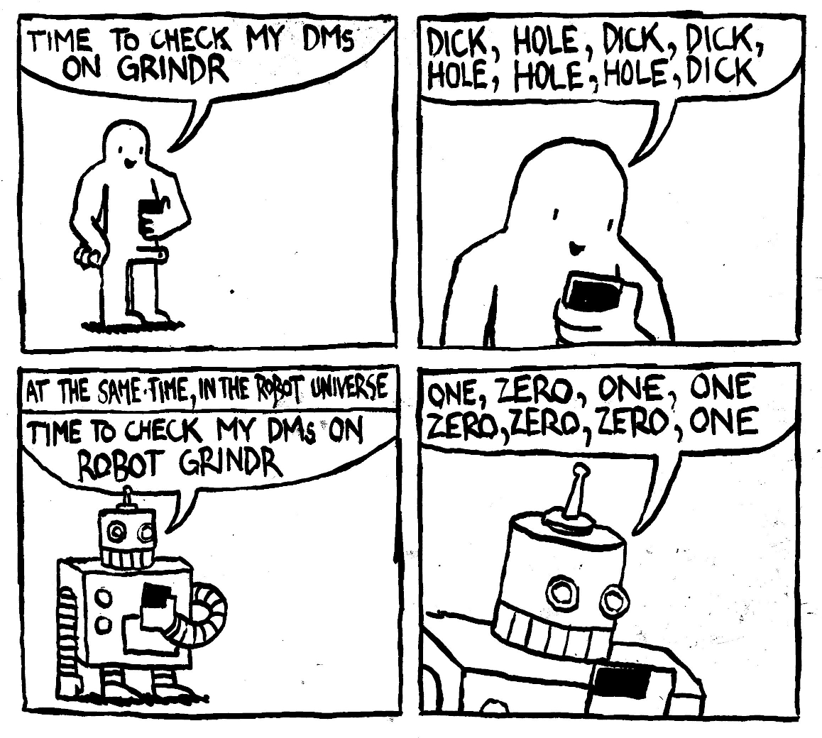 one zero binary for penis hole dick gay sex homosexual android
