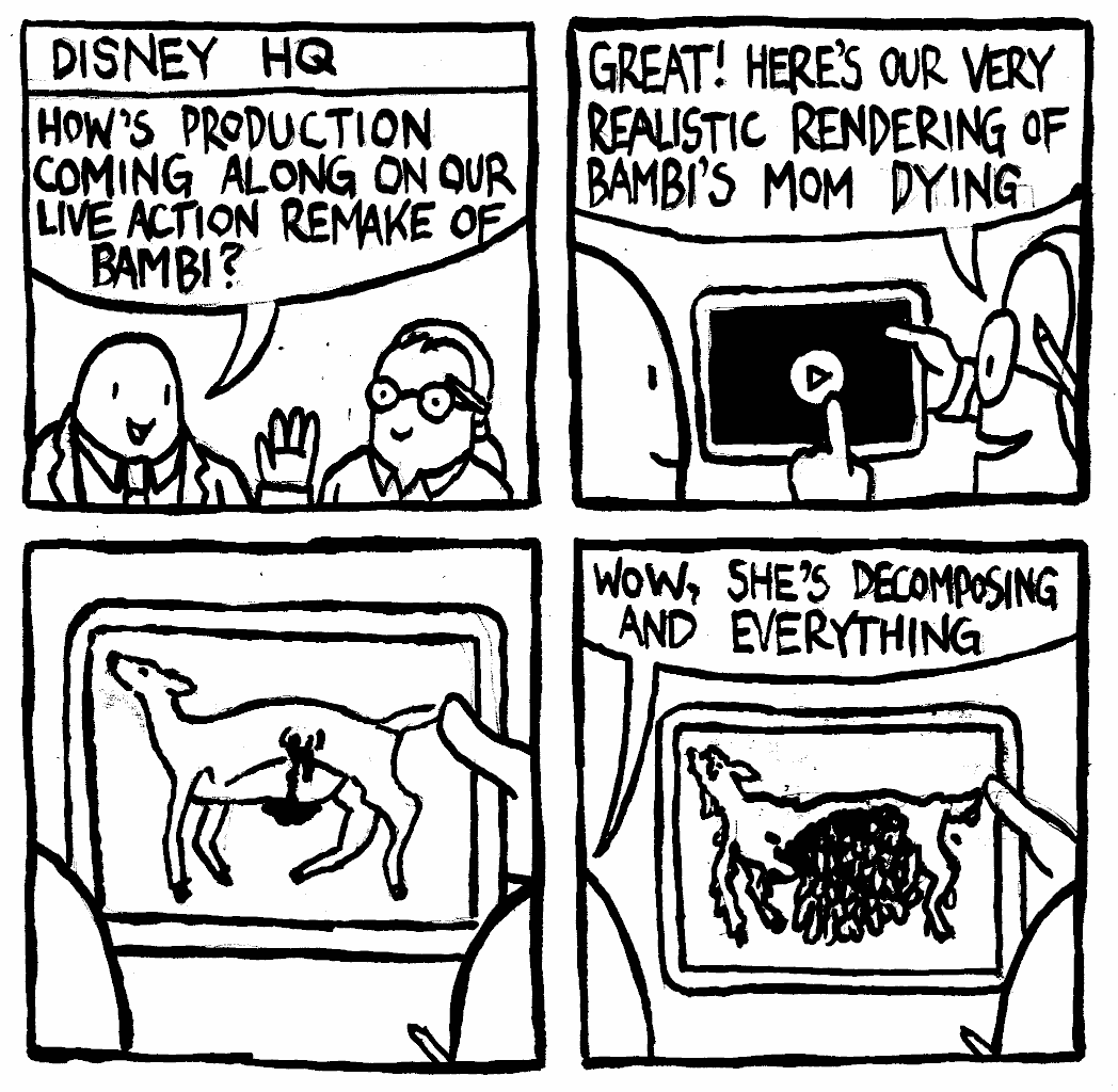 live action remake Disney HQ mom dying decomposing and everything