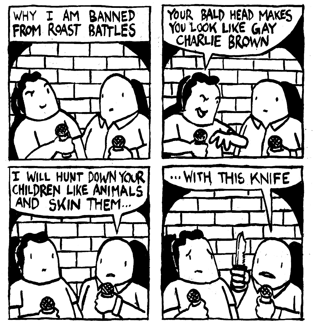 comedian I have knife will skin your children you look like gay charlie brown